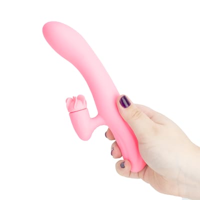 Vibrador de Ponto G com 7 Modos de Vibração e Estimulador de Clitóris com 4 Funções de Rotação - Pretty Love Gina | 12 x 3,6 cm