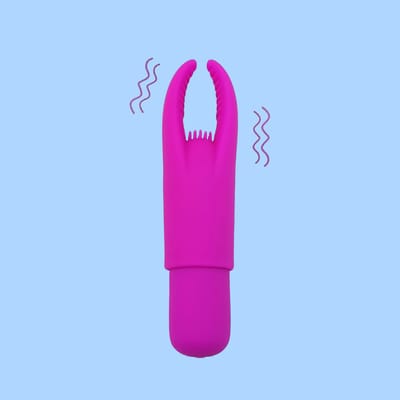 Mini Vibrador Recarregável com Capa Estimuladora, 12 Modos de Vibração e Resistente à Água - Pretty Love Hedy | 9,7 x 2,3 cm