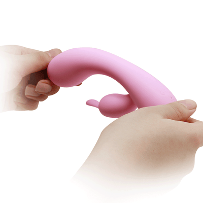 Vibrador Estimulador de Ponto G e de Clítoris em Silicone com 12 Modos de Vibração, Função Memória e Recarregável - Pretty Love Hugo | 17 x 3,8 cm