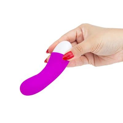 Vibrador Estimulador de Ponto G em Silicone com 30 Modos de Vibração e Carregamento via USB - Pretty Love Ian | 5,6 x 3,8 cm