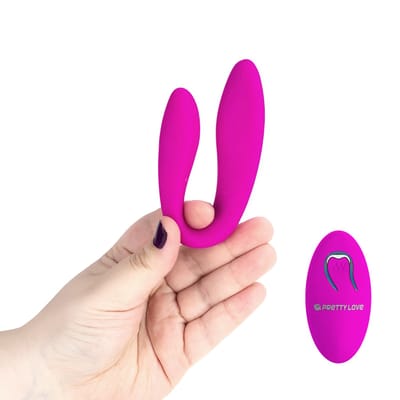 Vibrador para Casal Recarregável com 10 Modos de Vibração, Resistente à Água e Controle Remoto - Pretty Love Letitia