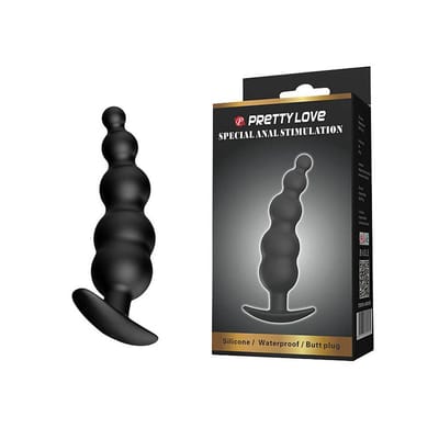 Pretty Love Special Anal Stimulation - Plug Anal em Silicone com Formato Escalonado e 5 Esferas de Tamanhos Gradativos - 11 x 2,9 cm