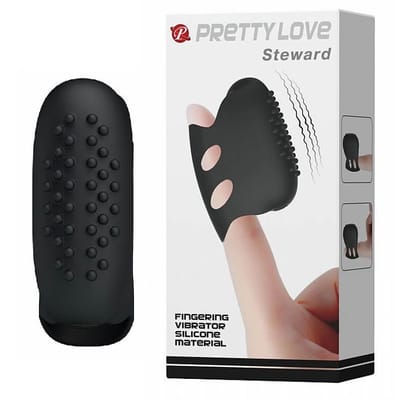 Capa Para Dedo em Silicone com Vibração e Textura Estimuladora - Pretty Love Steward  | 4,8 x 3,5 cm