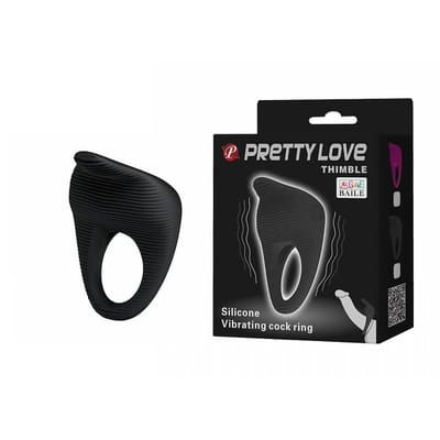 Anel Peniano com Estimulador de Clitóris, Resistente à Água e Vibração Única Potente - Pretty Love Thimble