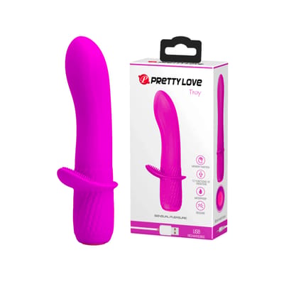 Vibrador Flexível de Ponto G e Estimulador Clítoris com 12 Modos de Vibrações, Recarregável - Pretty Love Troy | 10,5 x 2,8 cm | Disponível em 2 Cores