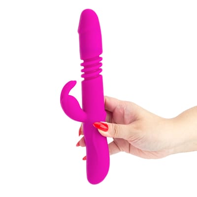 Vibrador Rabbit Recarregável com 4 Funções de Rotação, 12 Modos de Vibração e Movimento de Vai e Vem - Pretty Love Ward | 15,5 x 3,5 cm