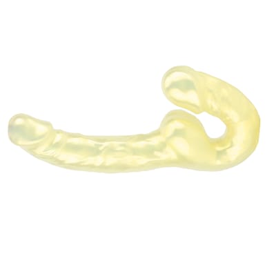 Prótese Dupla Strap On Furta-Cor em TPE com Glande Definida e Texturas - Dildo 9.2 | 16 x 3,2 cm | Disponível em 2 Cores