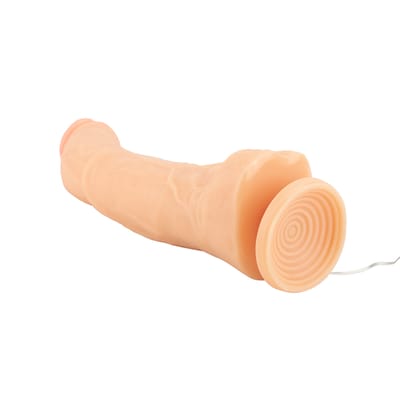 Prótese Peniana Realística com Glande Levemente Curvada, Veias Salientes, Escroto, Ventosa e Vibração com Multivelocidade - Magic Sexy | 22,5 x 5,3 cm