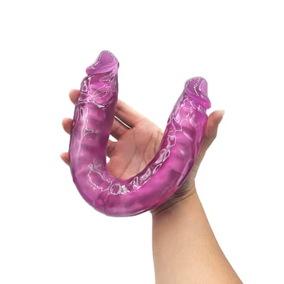 Prótese no Formato de Pênis Realístico em Jelly com Ponta Dupla e Vertebrado - Magic Sexy | 33 x 3,9 cm | Disponível em 7 Cores