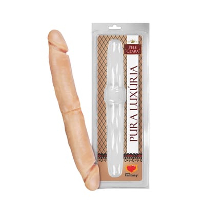 Prótese Peniana Dupla no Formato Realístico com Glande Definida e Veias Salientes - Pura Luxúria | 15,7 x 3,7 cm