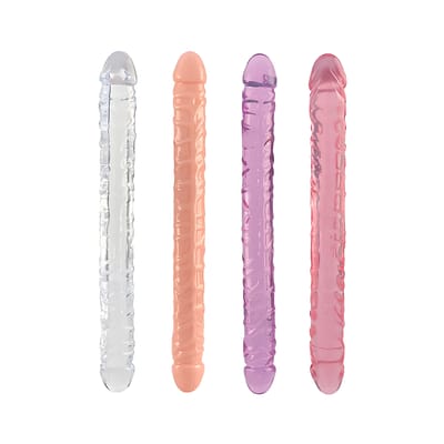 Prótese Peniana Dupla em Silicone com Glande Definida e Veias Salientes - SI Double | 33 x 3,3 cm | Disponível em 4 Cores