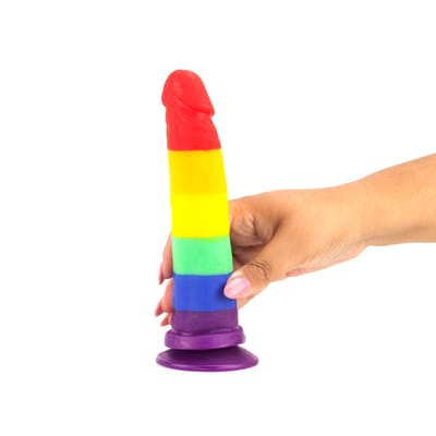 Prótese Peniana Realística com Glande e Ventosa na Base - Adão & Eva Pride Viva a Diversidade | 18,5 x 4,2 cm