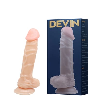 Prótese Peniana em PVC Atóxico no Formato Realístico com Ventosa - Devin |16 x 3,9 cm