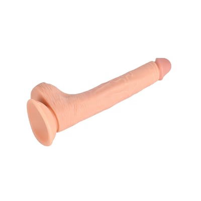 Prótese Peniana em PVC com Glande Definida, Escroto e Ventosa - Vscnovelty Ultra Realistic 11" | 21 x 4,7 cm