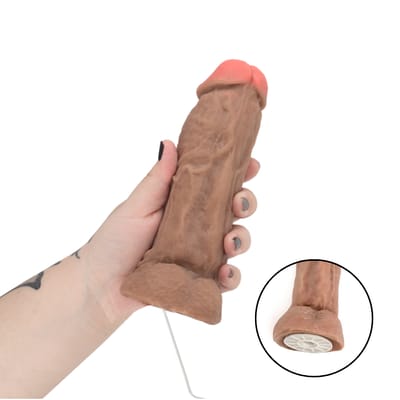 Prótese Peniana Realística com Escroto, Pino Para Cinta e Vibração Multivelocidade - Magic Sexy | 16 x 5,2 cm | Disponível em 2 Cores