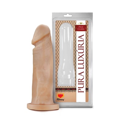 Prótese Peniana Realística em PVC Atóxico com Glande Definida, Leves Texturas de Veias e Base Achatada - Pura Luxúria | 16 x 3,9 cm