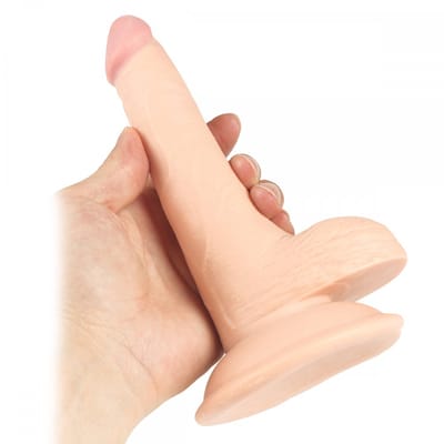 Prótese Peniana Realístico com Glande, Escroto e Ventosa - Lifelike Realistic Dildo | 13 x 3,2 cm