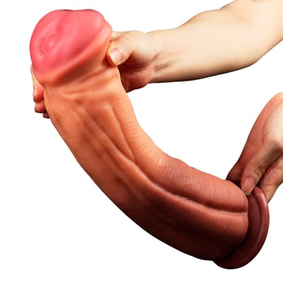 Prótese Peniana em Silicone para Fisting com Textura e Ventosa - Lovetoy Nature Cock 12" | 28 x 7,5 cm