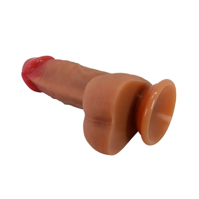 Prótese Peniana em Silicone Resistente com Glande, Escroto e Ventosa - Pretty Love Curtis | 11,5 x 4,1 cm
