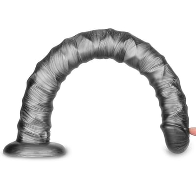 Prótese Peniana com Texturas em PVC Macio, 10 Modos de Vibração e Recarregável - Lovetoy Vibrax Slider | 38 x 4 cm