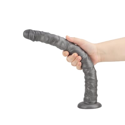 Prótese Peniana com Texturas em PVC Macio, 10 Modos de Vibração e Recarregável - Lovetoy Vibrax Slider | 38 x 4 cm