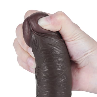 Prótese Peniana em TPE com Glande Definida, Vertebra e Ventosa Removível - LoveToy Sliding-Slin Dong 8.0" | 18 x 3,8 cm | Disponível em 3 Cores