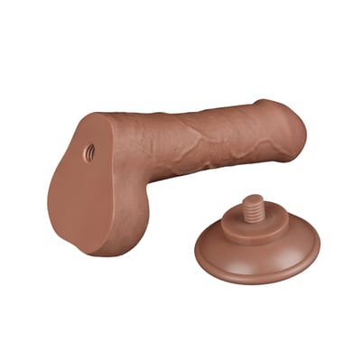 Prótese Peniana Com Escroto em TPE com Prepúcio, Vertebra e Ventosa Removível - LoveToy Sliding-Slin Dong 7.0'' | 12,5 x 3,4 cm | Disponível em 3 Cores