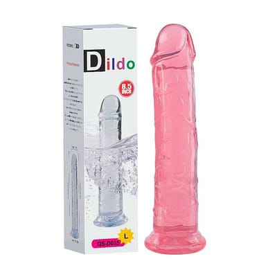 Prótese Peniana em TPE Transparente com Glande Definida, Texturas e Base Ventosa - Dildo 8.5 | 19,5 x 3,8 cm | Disponível em 2 Cores
