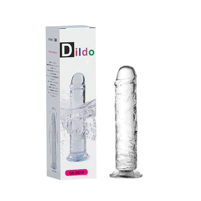 Prótese Peniana Transparente em TPE com Glande Definida, Veias Salientes e Ventosa - Transpivuous Dildo ''M'' | 18,5 x 3,3 cm
