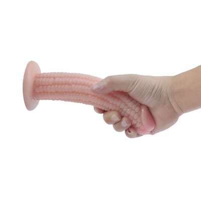 Prótese Peniana com Ventosa, Glande e Texturas com Formato de Espiga de Milho - Corn Cock | 17 x 3,8 cm