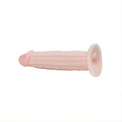 Prótese Peniana com Ventosa, Glande e Texturas com Formato de Espiga de Milho - Corn Cock | 17 x 3,8 cm