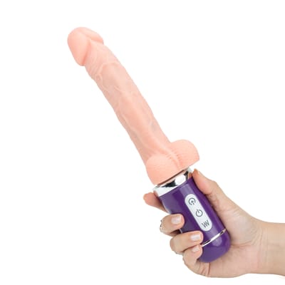 Prótese Realística Recarregável com Pele Beliscável, Função Vai e Vem, 10 Modos de Vibração e 3 Velocidades - Ailighter Telescopic Lover II | 16,5 x 3,7 cm