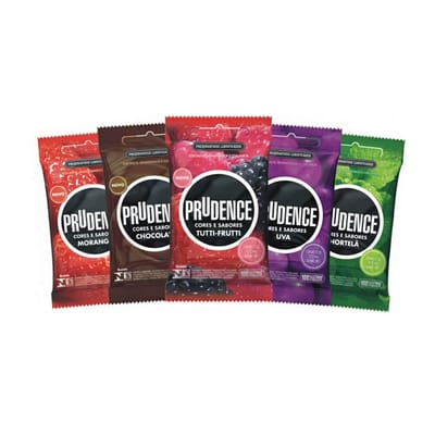 Preservativo com Aroma, Cor e Sabor de Verdade - Prudence Cores e Sabores | 3 Unidades | Disponível em 12 Sabores
