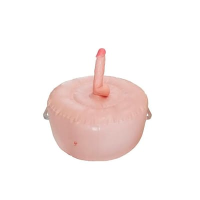 Puff Inflável com Prótese Peniana, Bullet Recarregável, 10 modos de Vibração e Controle Remoto - Fuck Seat With Remote Vibes