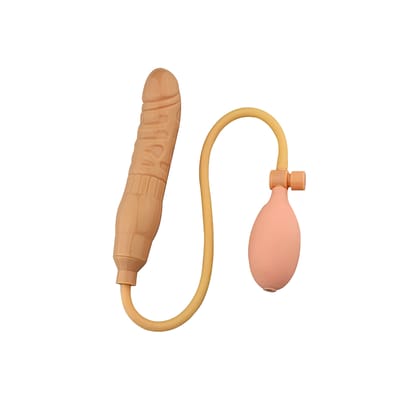 Prótese Peniana Realística Inflável com Pera de Bombeamento e Válvula de Descompressão - Pumpn Play Dong | Disponível em 2 Cores