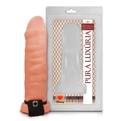 Pura Luxúria - Capa Peniana em Formato de Pênis Prepúcio em PVC e Cinta Elástica - 14,3 x 3,7 cm | Modelo: 1920B
