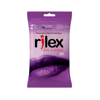 Preservativo Lubrificado com Aroma de Uva - Rilex Aromatizados - 3 Unidades