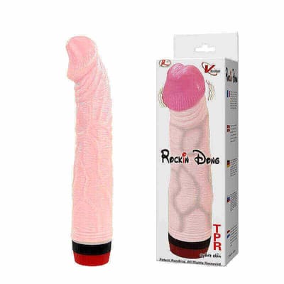 Prótese com Glande Definida, Veias e Vibração Multivelocidade - Rockin Dong | 19,5 x 3,8 cm