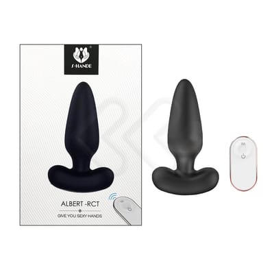 Plug Anal Cônico em Silicone com 9 Modos de Vibração e Controle Remoto sem Fio - S-Hande Albert RCT - 9,8 x 3,7 cm