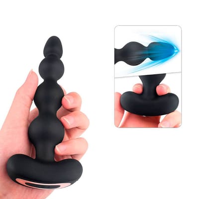 Plug Anal Escalonado em Silicone com 9 Modos de Vibração e Controle Remoto Sem Fio - S Hande Andrew RCT | 15,5 x 3,5 cm
