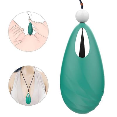 Capsula Vibratória Recarregável em Silicone Soft Touch com 9 Modos de Vibração, Pérola e Colar - S-Hande Beryl | 7,5 x 3,7 cm