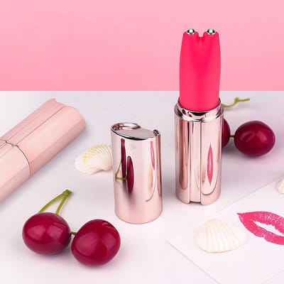 Vibrador no Formato de Batom Recarregável em Silicone com 9 Modos de Vibração e Micro Choque - S-Hande Betty | 10,4 x 2,4 cm