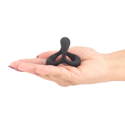 Anel Peniano Triplo em Silicone com Texturas Massageadoras - S-Hande Black Rider 2