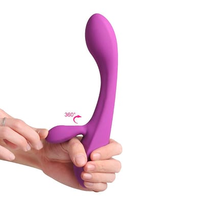 Vibrador Rabbit Recarregável com 9 Modos de Vibração e Estimulador de Clitóris Flexível - S-Hande Boom | 13 x 3,5 cm