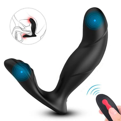 Estimulador Massageador de Próstata e Períneo em Silicone com 9 Modos de Vibração e Controle Remoto sem Fio - S-Hande Laken RCT | 11,3 x 3,1 cm