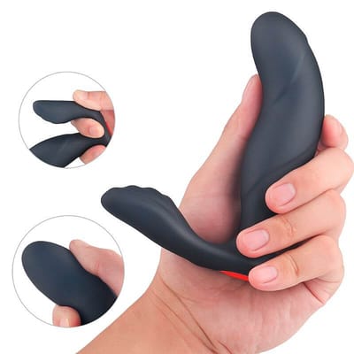 Estimulador Massageador de Próstata e Períneo em Silicone com 9 Modos de Vibração e Controle Remoto sem Fio - S-Hande Laken RCT | 11,3 x 3,1 cm