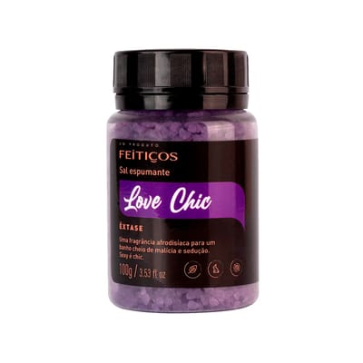 Sal Espumante Para Banho com Fragrância Afrodisíaca - Feitiços Aromáticos Love Chic Êxtase | 100g