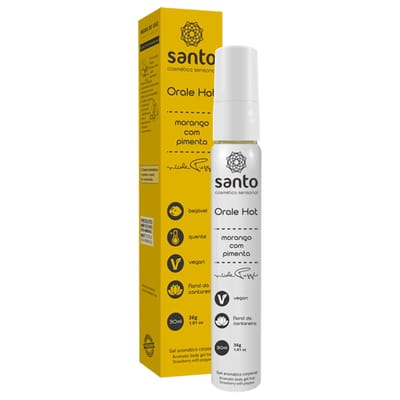 Gel Lubrificante Beijável Vegano - Santo Nicole Puzzi Orale Hot - 30 ml | Sabor: Morango com Pimenta