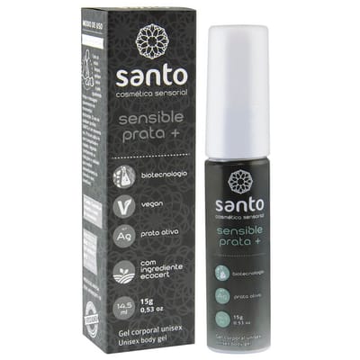 Gel Anestésico Unissex com Prata Ativa - Santo Cosméticos Funcionais Sensible Prata + | 15g