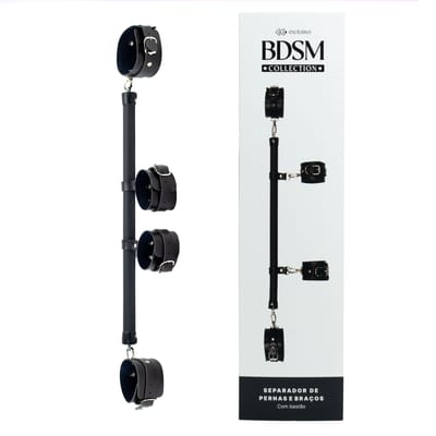 Separador de Pernas e Braços em Couro Montana com Bastão - Exclusiva Sexshop Linha Sado
